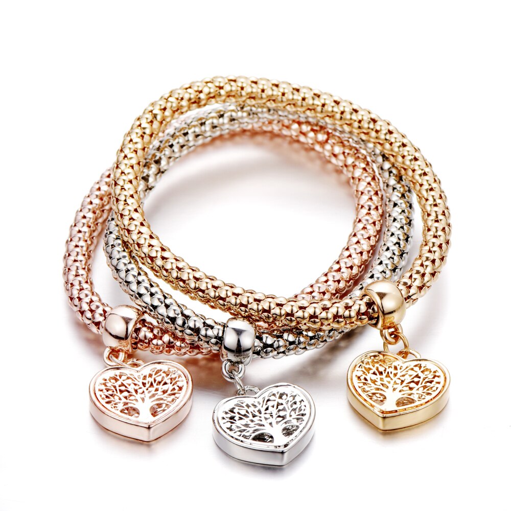 "Tree Of Life" Hart Editie Charme Armbanden Voor Vrouwen Goud Kleur Etnische Liefde Crystal Armbanden & Bangles Sieraden Mode