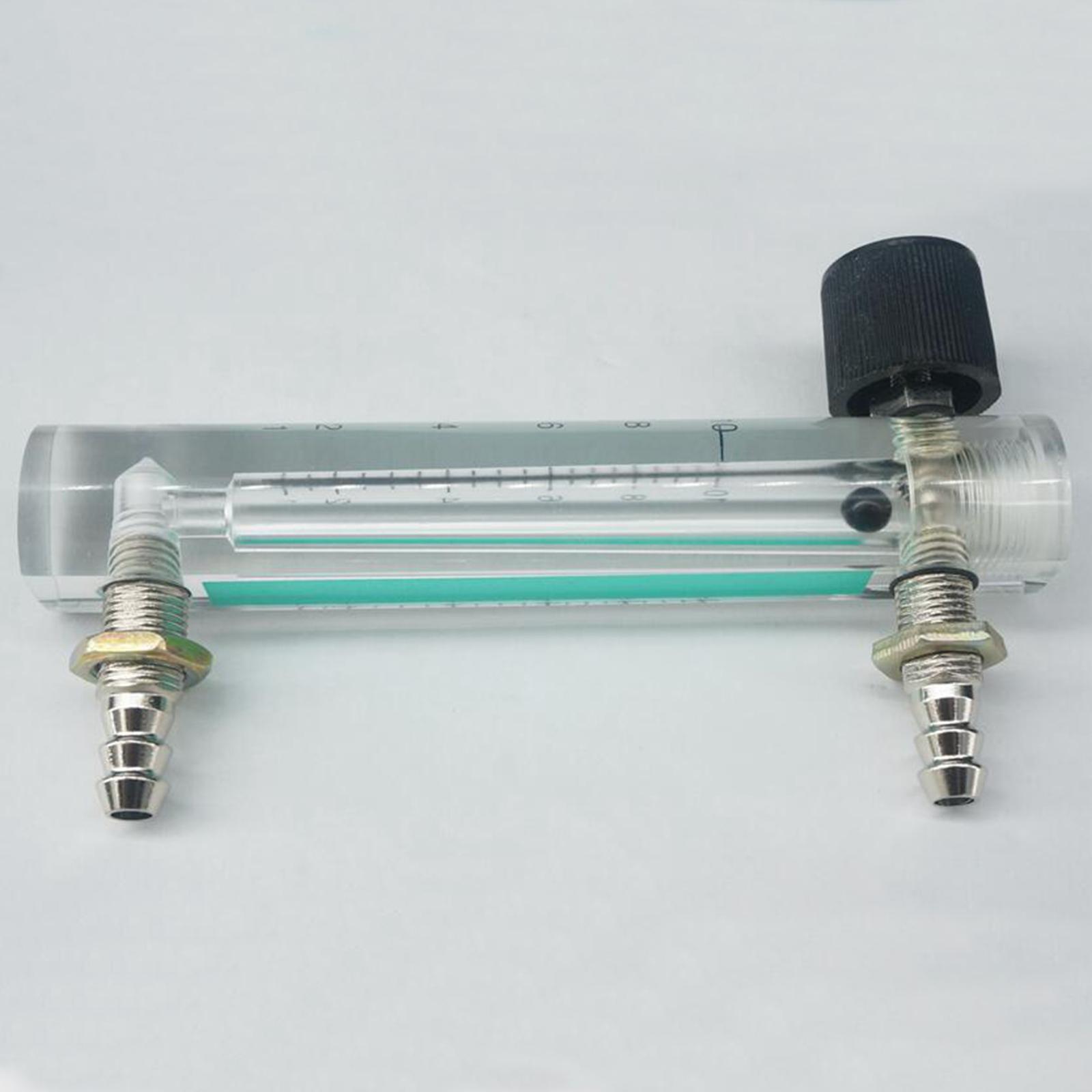 1-10L/Min LZM-6T Acryl Paneel Gas Lucht Zuurstof Flowmeter Rotameter Met Regelklep 8 Mm Slang Barb 116 Mm lengte