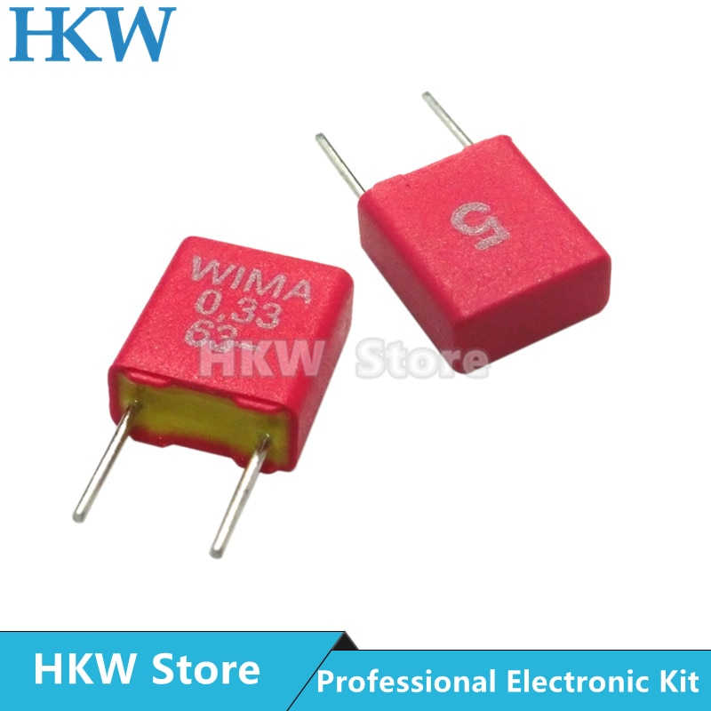 WIMA – condensateur Hi-Fi rouge MKS2, 2 pièces, 0.1UF, 1NF, 0.01UF, 1UF, 1.5UF, 10UF, 22NF, 2200PF, 0.22UF, 2.2UF, 50V, 63V, 100V, 250V, P5