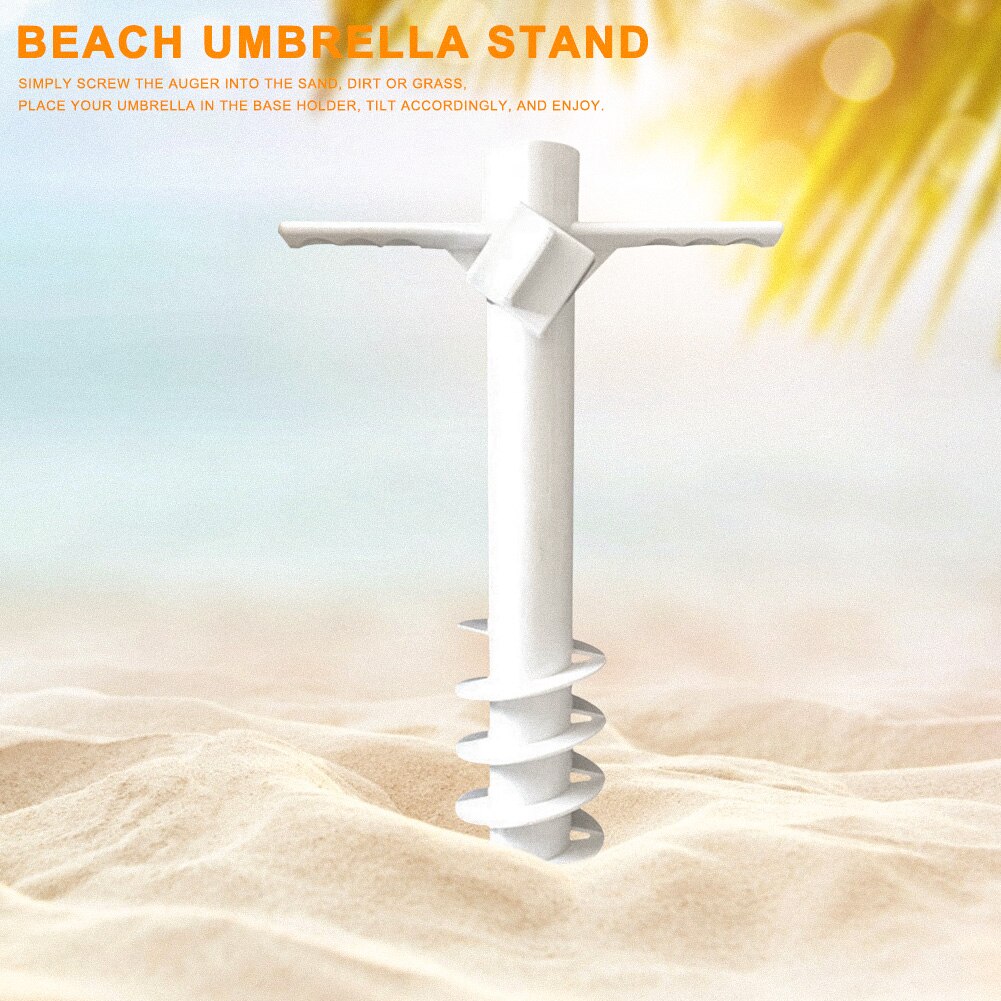 Soporte portátil para sombrilla de arena y jardín, soporte para sombrilla de playa de exterior con punta de rosca de 5 niveles, sombrilla de engranajes de lluvia ABS