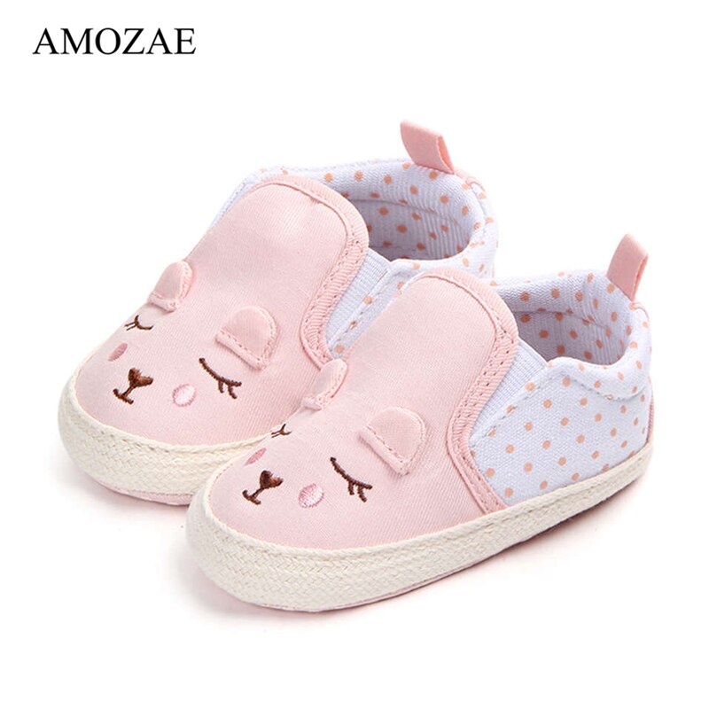 Baby Meisjes Schoenen Voor Pasgeboren Dier Patroon Met Dot Baby Schoenen Lente Herfst Anti-Slip Peuter Leuke Babyschoenen 0-18 Maanden