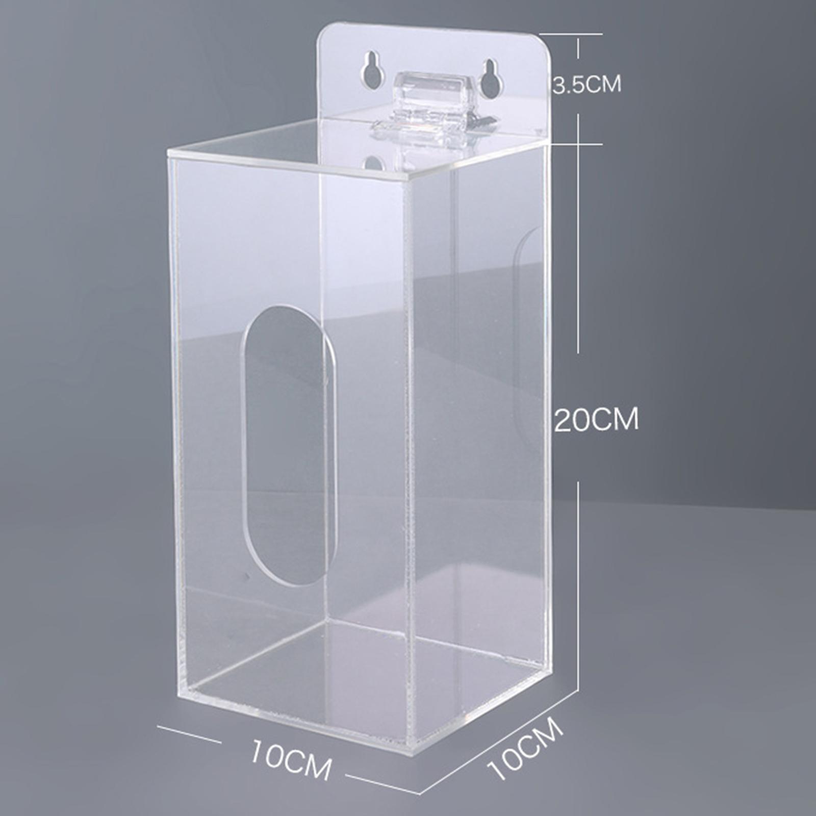 Akryl engangshanske dispenserboks organizer dispenser veggmontering eller bord gjennomsiktig for hansker