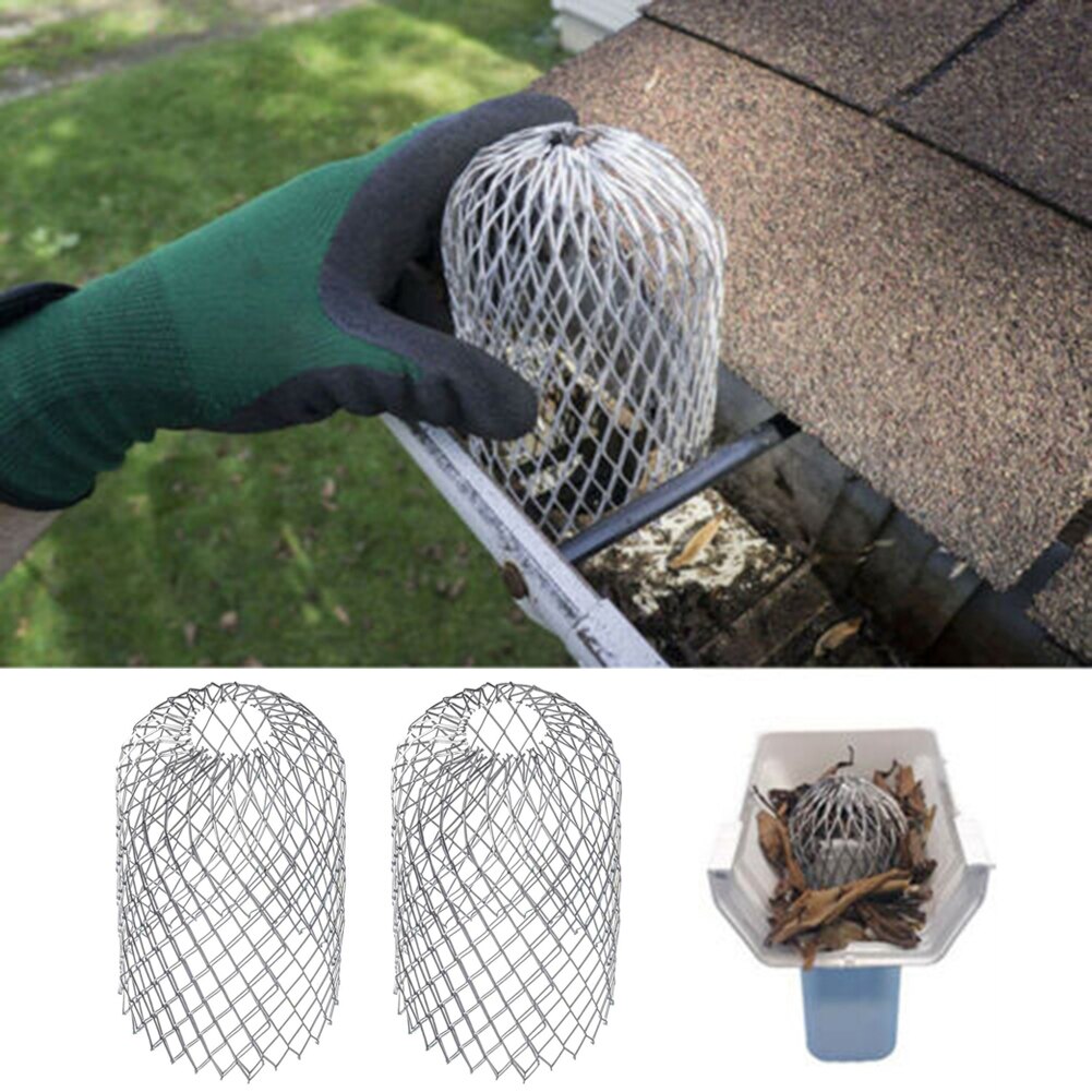 4pcs Leaf Drains Debris Drain Net Cover Roof Gutter Filters Strainer Downpipe Stops Leaf Drains Rainwater Net Mesh