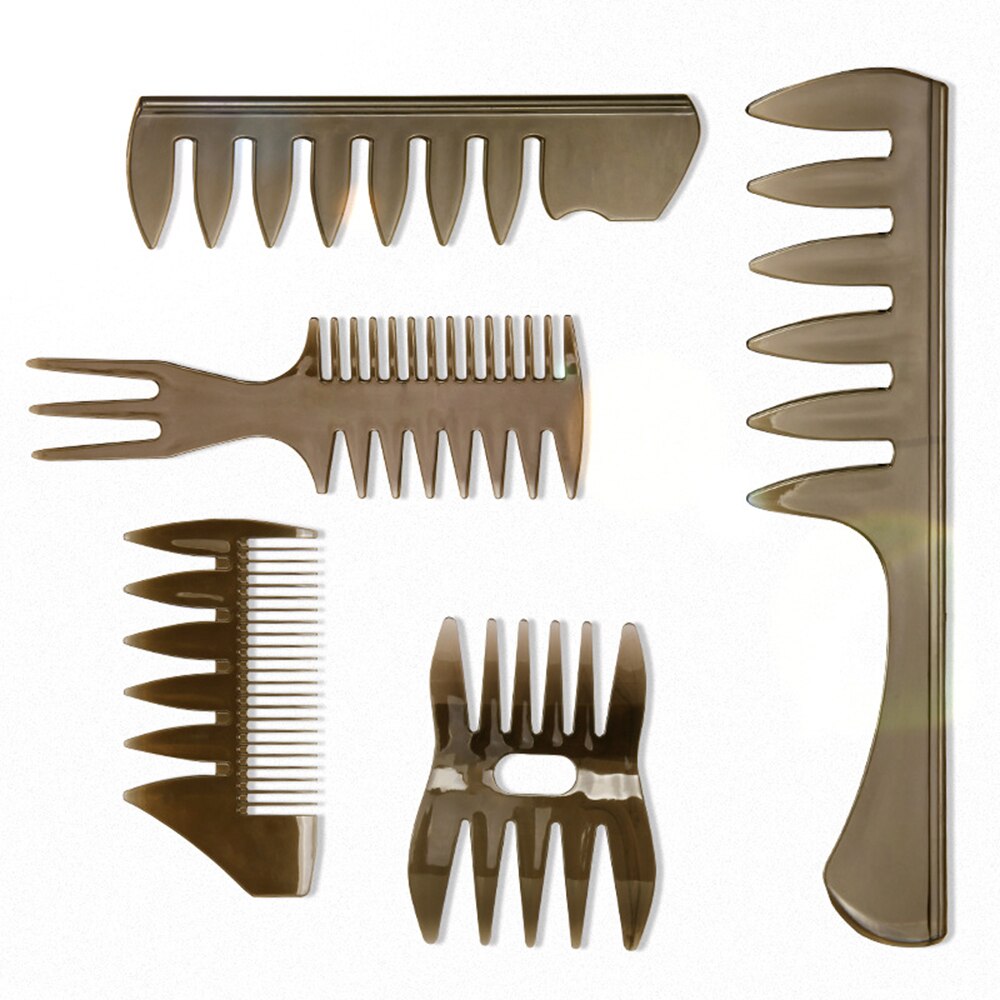 Wide Tooth Hair Comb Beauty Salon Hairdressing Brush for Men Women Double Sided Hairbrush Back Comb Fork Comb Hair Styling Tool: one set