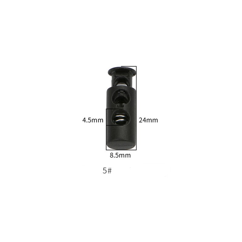 20-50 Pcs Single/Double hole Plastic Stopper Cord Lock Tighten Spring Cord End Buckles DIY Clothes Setting Button Accessories: 5 black / 30pcs