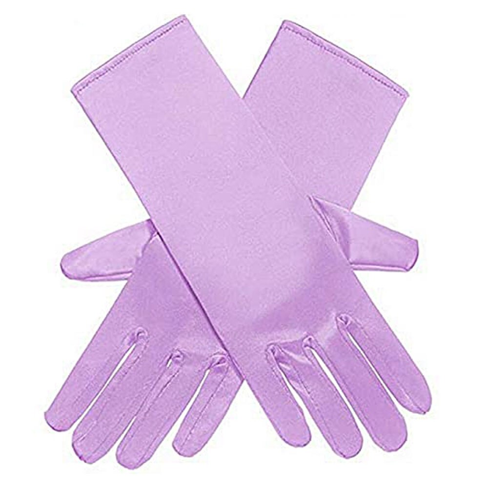 3-10Y Mädchen Satin- Handschuhe Schnee Königin Handschuh Prinzessin Kostüm für freundlicher Party, Hochzeit, Formale Festzug Geburtstag Party: Violett