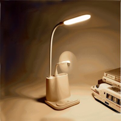 Lampe de bureau Led Rechargeable avec Port de charge USB, multifonction 4 en 1, 2 Modes de couleur et gradation continue, lampe de bureau tactile