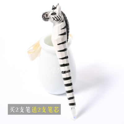 1Pc Coloffice Handmade Wood Carving Pets Animal Yellow Cat Ballpoint Pen Office Stationery School Writing Supplies: Yellow