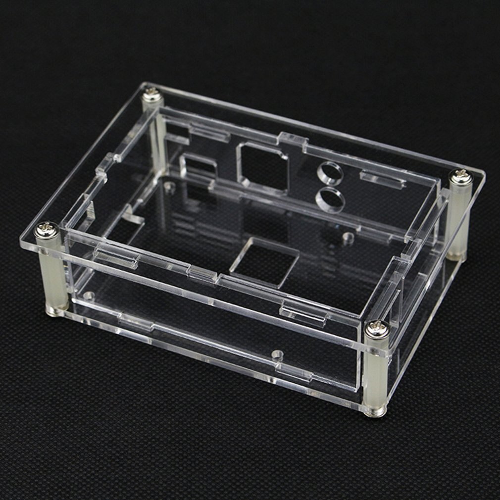 For Raspberry Pi 4 Model B Acrylic Case Transparent Shell for 3.5inch HDMI Touch Screen Display Enclosure