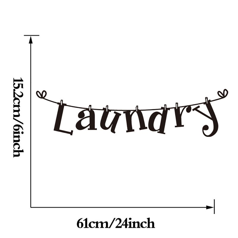 Laundry Room Wall Sticker Removable Home Decor Vinyl Arts Mural Decal Washhouse