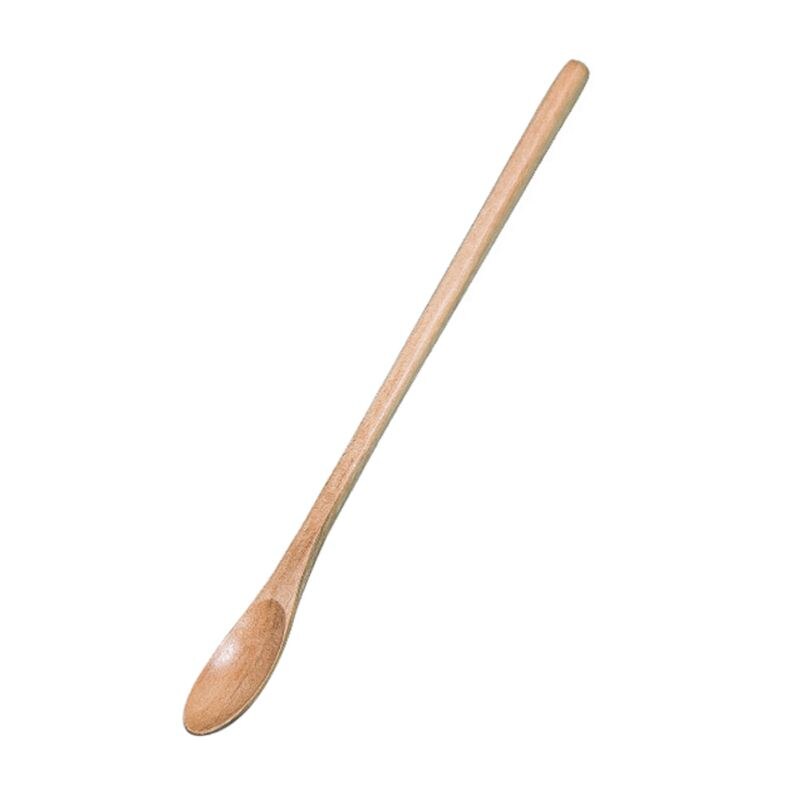 Long Handle Wooden Spoons Dessert Coffee Stirring Spoon Chinese Natural Wood Spoon Tableware Kitchen Honey Mixing Spoon Stirrer: 1