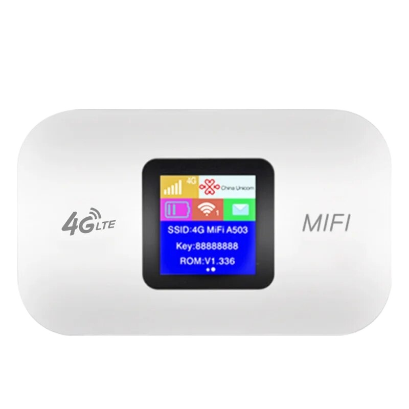 4g lte -reititin langaton wifi kannettava modeemi mini ulkokäyttöön tarkoitettu hotspotti taskukokoinen mifi 150 mbps sim-korttipaikan toistin 3000 mah: Valkoinen