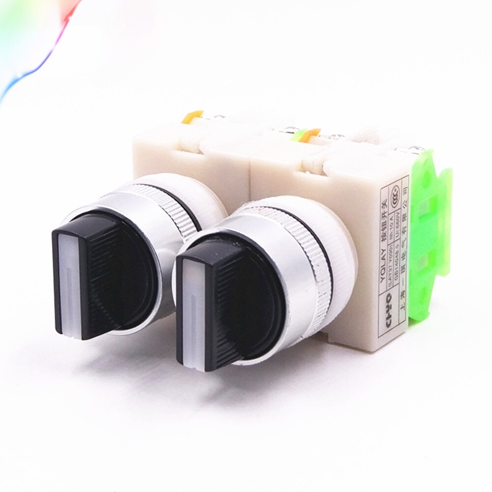 22mm LA37-11X3 self-Momentary Selector Switch 1NO+1NO 2 Positions Rotary Switches DPST 4 screws 10A400V Power Switch