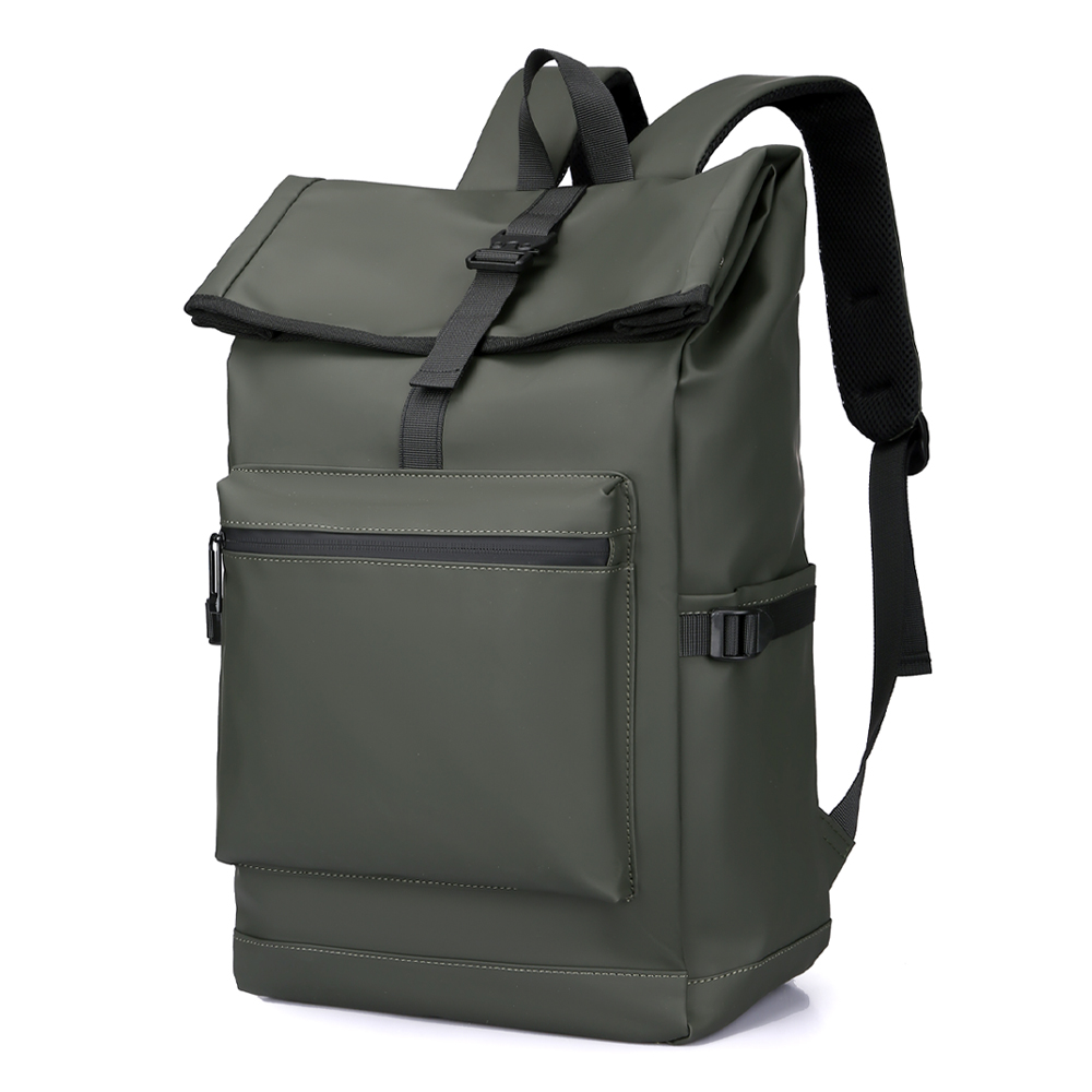 Mochilas masculinas de grande capacidade mochilas portáteis multifuncionais moda estudante mochila cor sólida saco prático: Verde