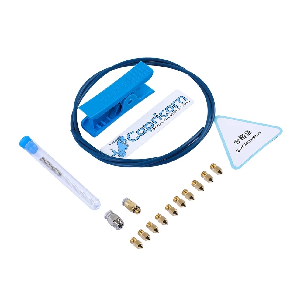 CREALITY 3D Printer Parts Wearing Nozzle Needle Capricorn Bowden PTFE Tubing Tube Fitting Push Bundle Parts Package