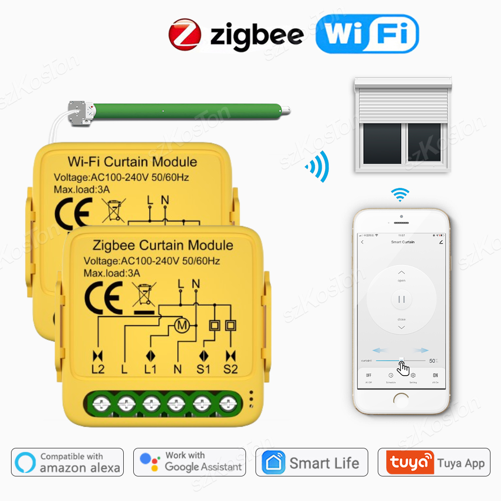 Tuya ZigBee WiFi inteligentny moduł przełączający kurtyny podłącz rolety żaluzje silnik czasowe sterowanie głosem dla Alexa Google Home