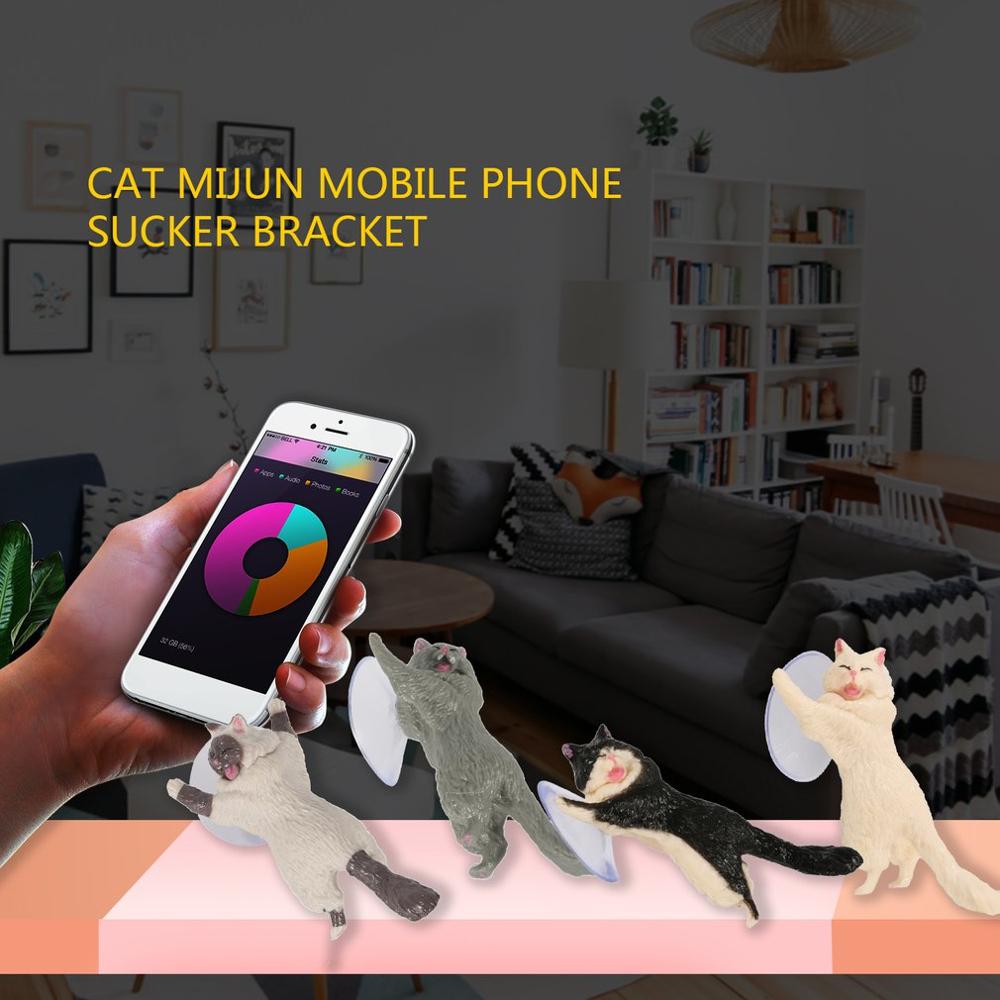 Soporte para teléfono móvil lindo gato soporte Universal para Smartphone soporte de resina soporte de teléfono de