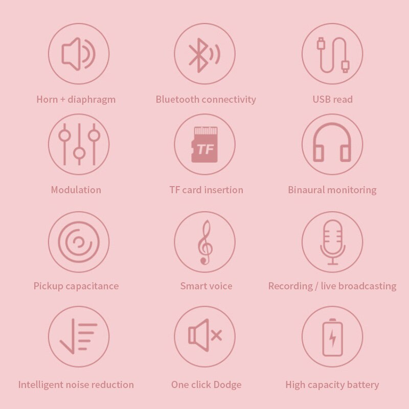 Wireless Microphone Karaoke Bluetooth Microphone Studio Player Singing Recorder Handheld Microfone Speaker Mic