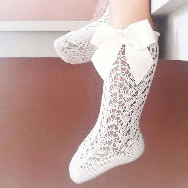 freundlicher Socke BöGen königlich Stil Mädchen Knie Hohe Socken Baby Kleinkind Bowknot in Rohr Socken freundlicher Aushöhlen Socke Süssigkeit Farben