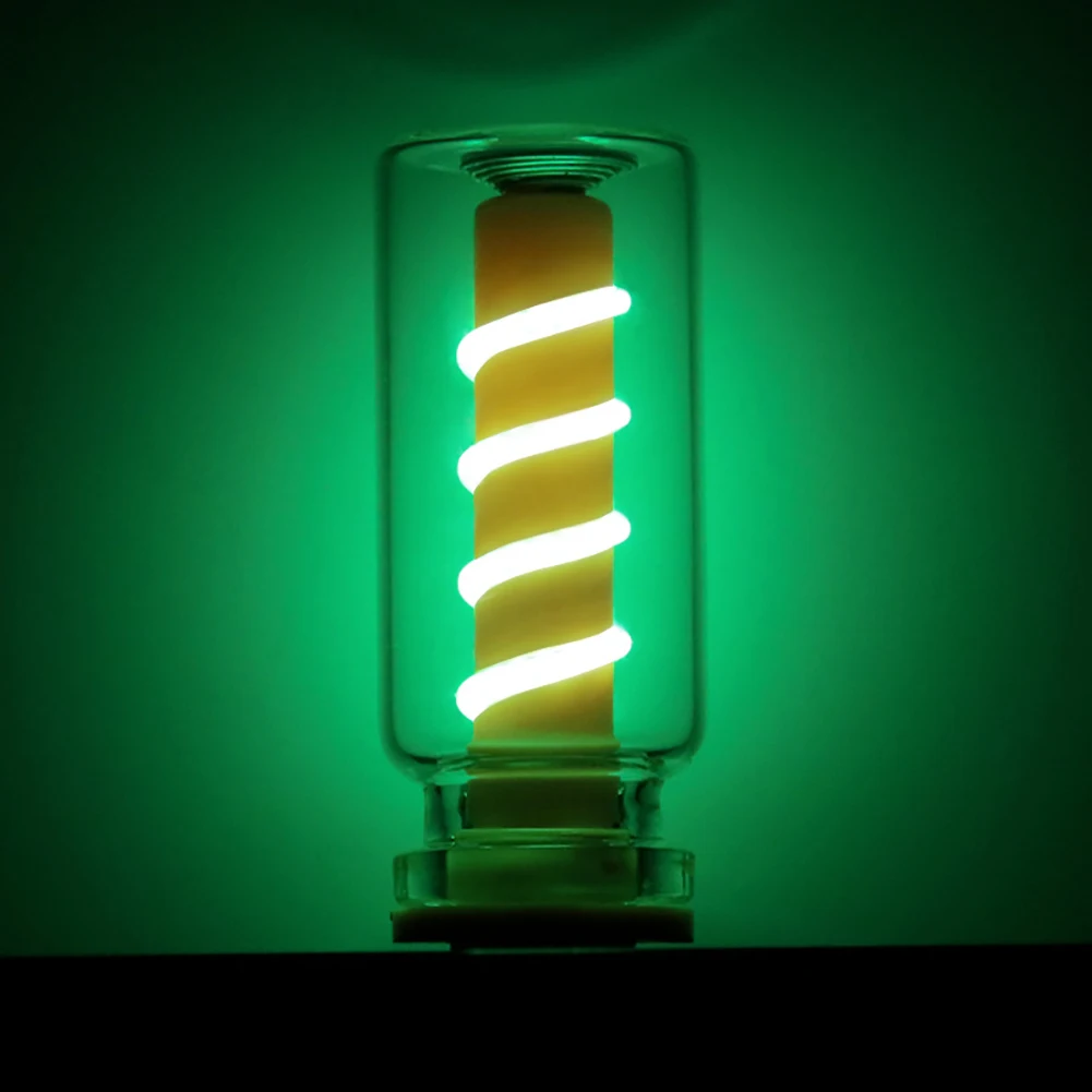 Bombilla LED USB con filamento en espiral para coche, bombillas LED Retro de 5V con atenuación táctil, luz nocturna de 1W, iluminación LED decorativa incandescente para acampar: 8000 K blanco azul