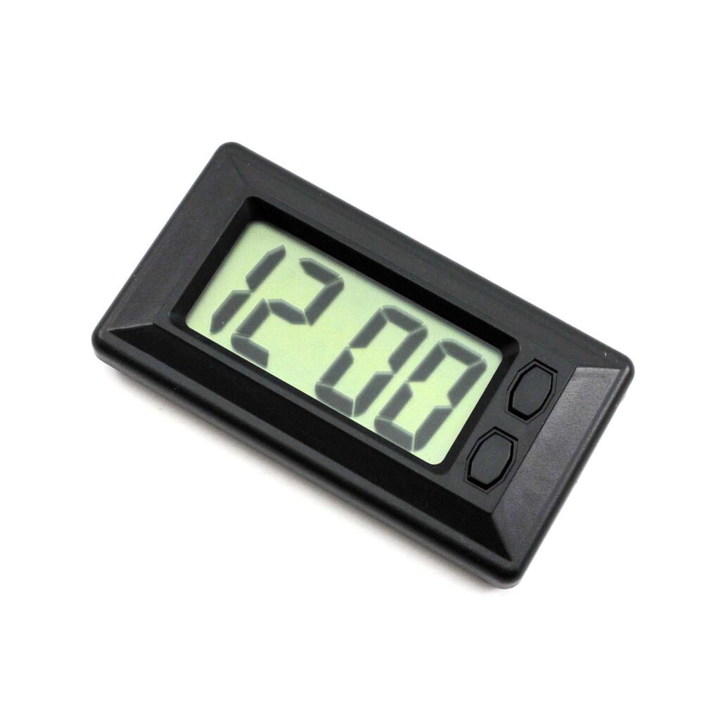 Time Calendar Home Black Digital Display Durable With Sticker Easy Install Ultra Thin Car Mount Practical Electric Clock