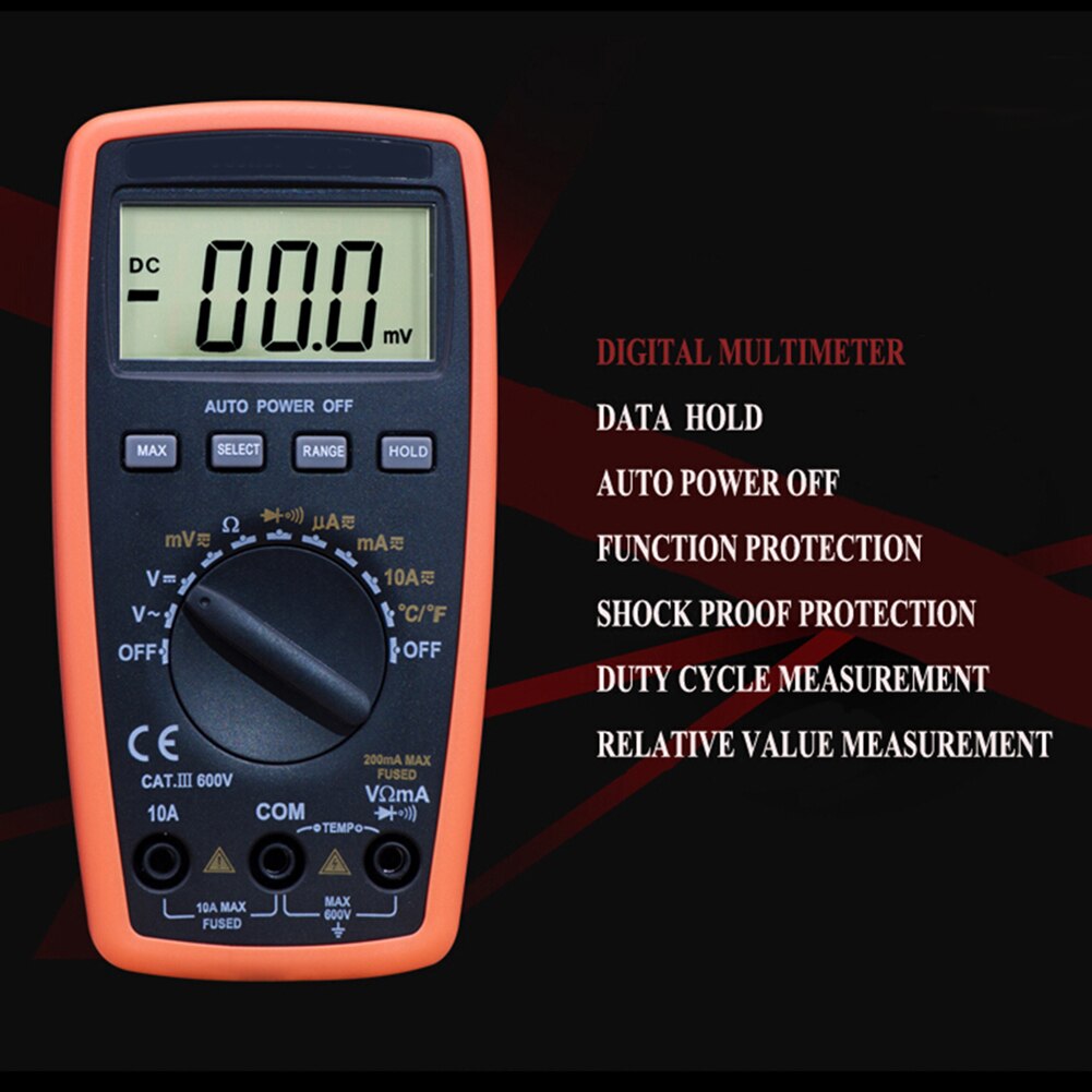 81B Mini Digitale Multimeter Auto Range Meet Weerstand Stroom Spanning Temperatuur Pocket Ampèremeter GK99