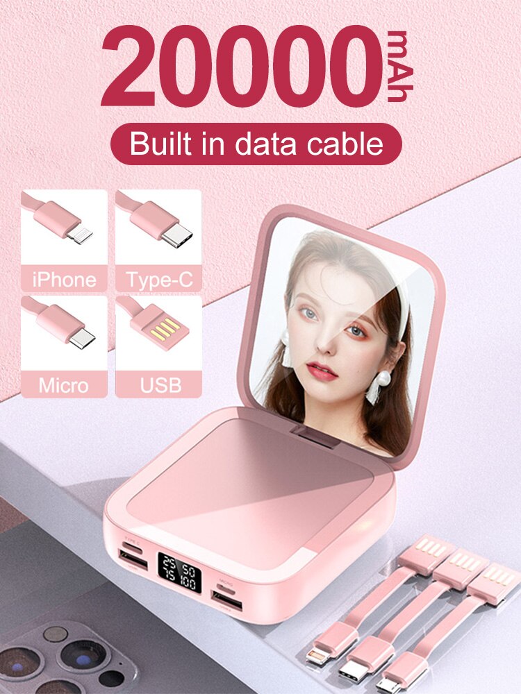 Mini Power Bank 20000Mah Powerbank Draagbare Power Bank Iphone12 13 Externe Batterij Snel Opladen Draagbare Batterij