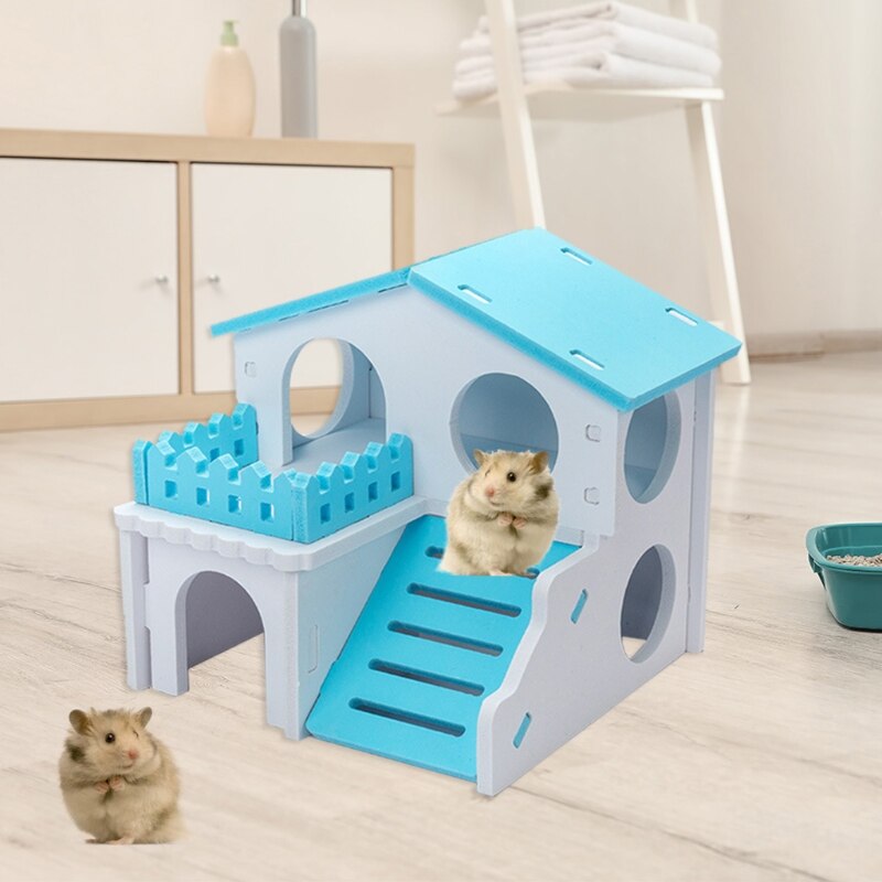 View of Hamster Wooden House Nesting Habitat Small Animals... – Grandado
