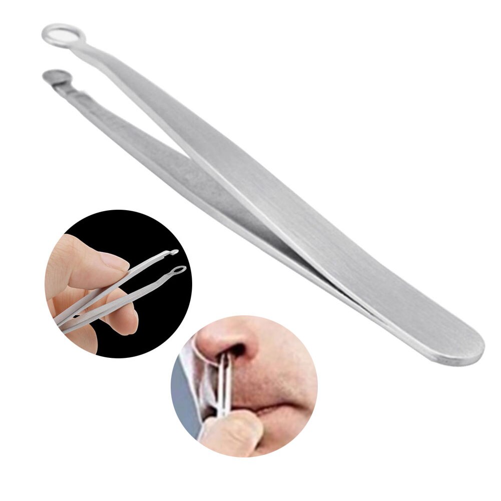 Nose Hair Clip Nose Hair Trimming Tweezers Round Tip Stainless Steel Eyebrow Tweezers Hair Removal Manual Tool For Ingrown Hair