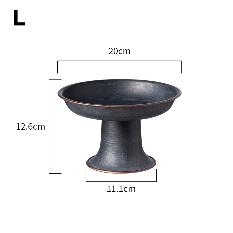 Plateau métal Vintage de stockage de gâteau | Rétro rond en fer, plateau de stockage de gâteau, plateau à volants bord de fruits, pain noix Plat décor maison bureau: L