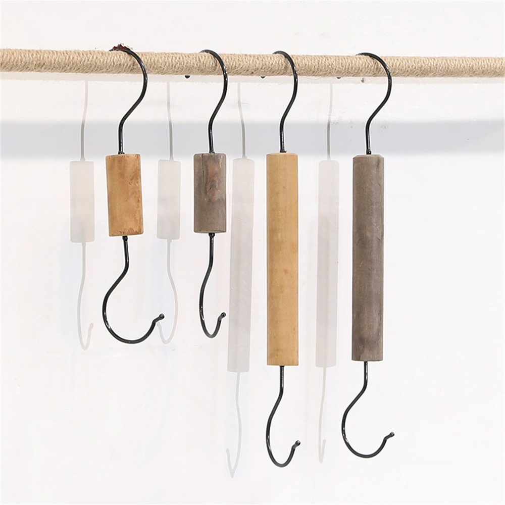 Rvs S Haken Kleding Winkel Decoratie Houten S-Vorm Display Houder 5Pcs