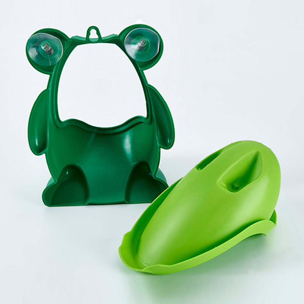 Orinal de bebé orinal inodoro de pie para niño forma de rana montado en la pared respetuoso con el medio ambiente split azul y amarillo, verde