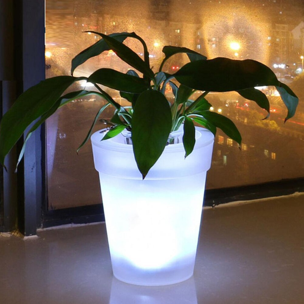 Zonne-verlichting, Led Zonne-energie Bloempot Lamp Tuin Landschapsarchitectuur Vaas Plant Pot Lamp Voor Outdoor Indoor Gebruik