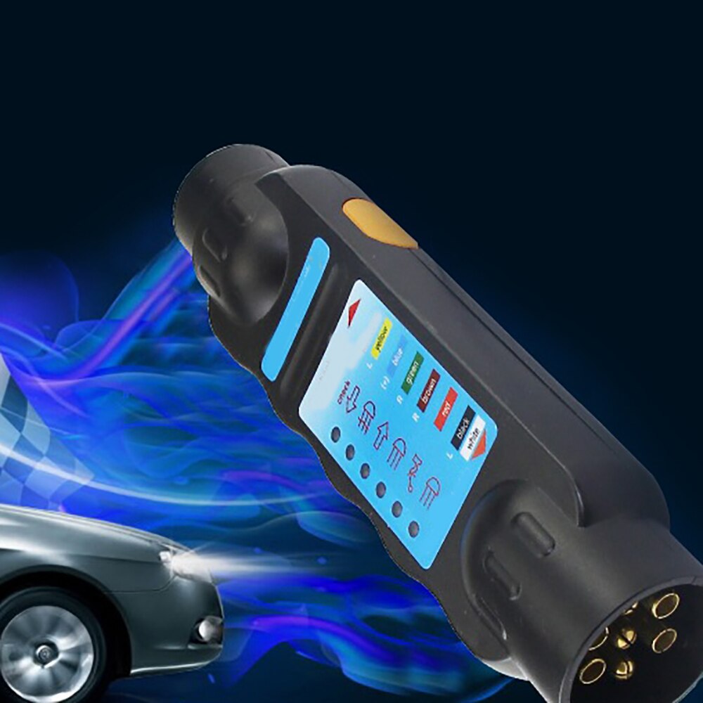 12V 7Pin Car Trailer Tester Turn Signal Lights Circuit Wiring Diagnostic Tool Plug Socket Connection Test Fog Lamp Check Tool