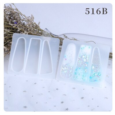 DIY Hairpin Resin Mold Crystal Epoxy Hairpin Silicone Mold Handmade Head Flower Hairpin Pendant Earring Mold: 516B