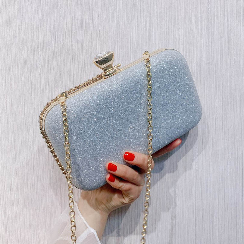 Kvinder clutch aftentaske beaded krystal dame bryllup pung rhinestones håndtasker sølv sort aften clutch tasker til kvinder