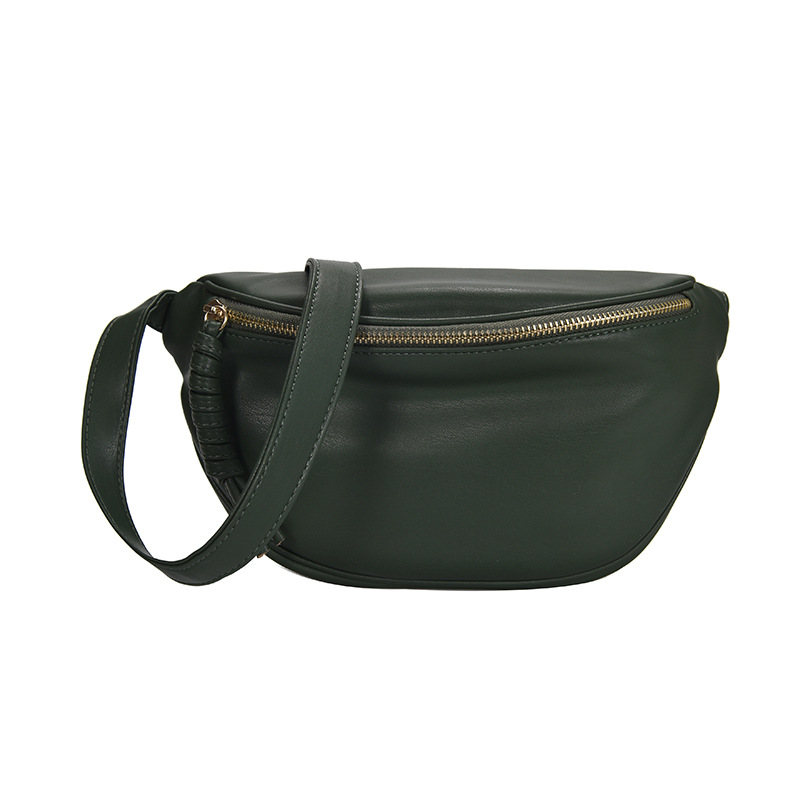 Gestock – sac de taille en cuir PU pour femmes, sac à grande capacité, sac à bandoulière sauvage, poche de poitrine, sac de taille pour femmes: PU-Green