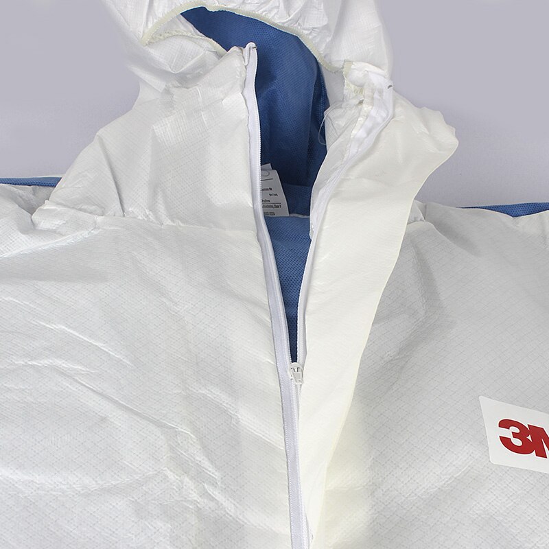 3M 4535 Chemical Coveralls Hooded Protective Elastic Waist Clothing Against Dry Particles/Chemical Splash H020109