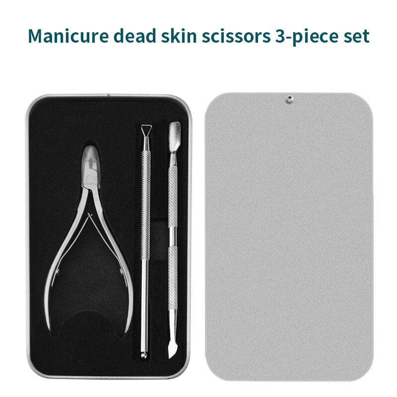 YASHNI Nail Cuticle Nipper Stainless Steel Tweezer Clipper Dead Skin Remover Scissor Plier Pusher Nail Tool ZJ01: 3Pcs