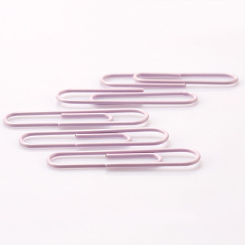 70 stk 50mm metal papirclips farvede u type bogmærke clips i gennemsigtig holder kontor- og skoleartikler papirtilbehør