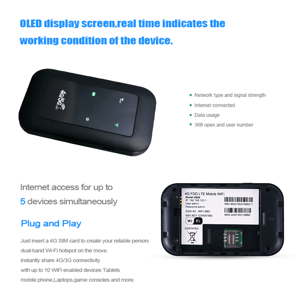 Wifi repetidor h806 4g lte modem dongle sem fio, adaptador de rede, extensor de rede, roteador 150m
