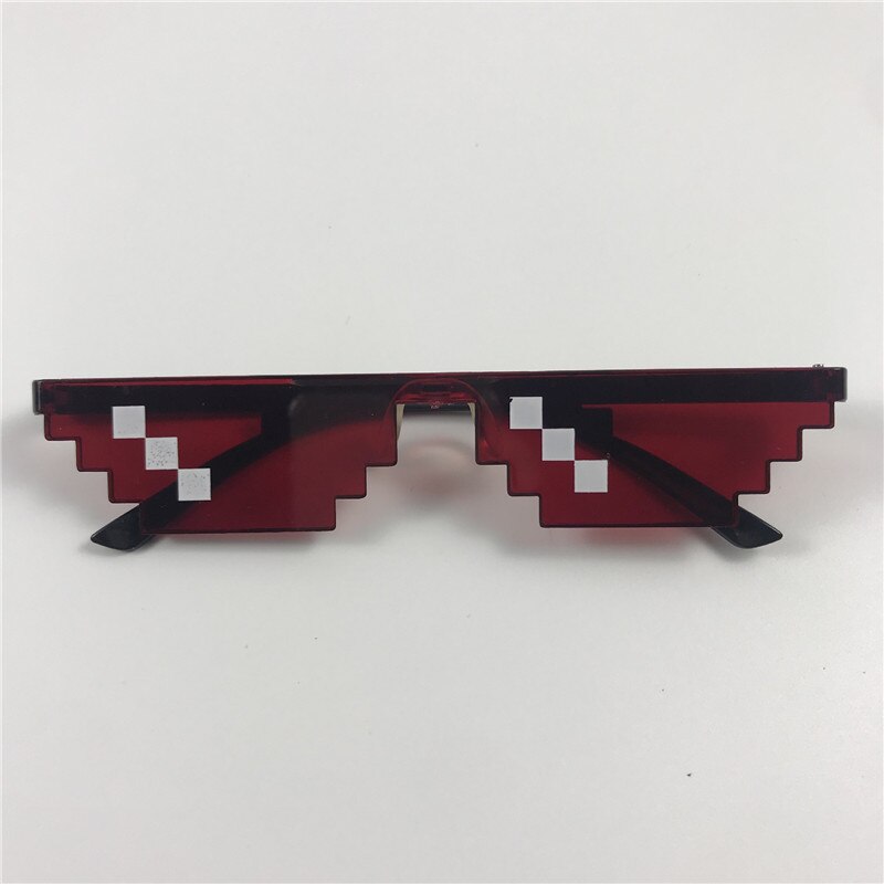 Mosaik Sonnenbrille Trick Spielzeug Schurke Leben Gläser Codierung Pixel modisch Coole Brille Frauen Männer Schwarz Mosaik Sonnenbrille Kind Lustige Brillen: rot1