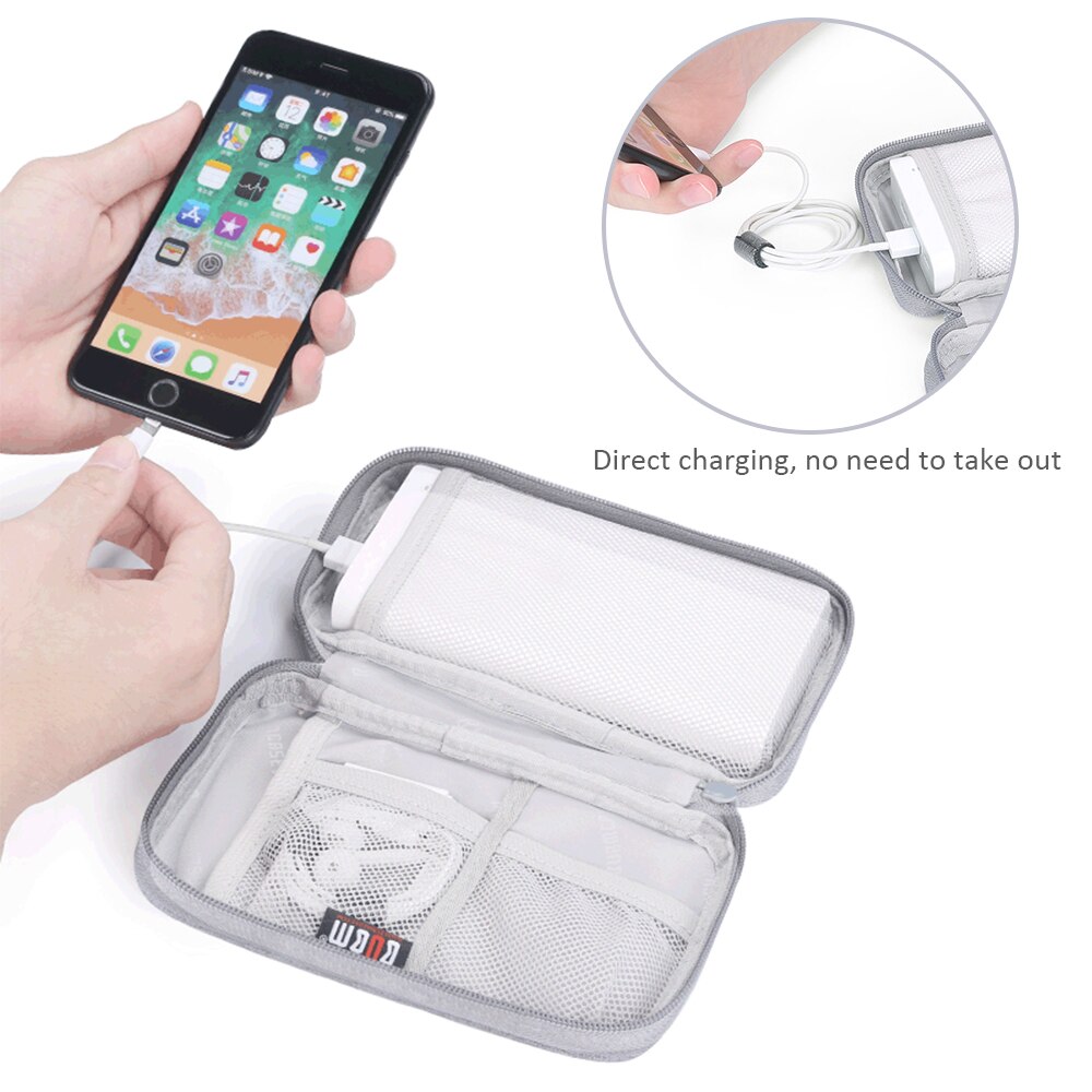 Travel Power Bank Protective Case,External Hard drive Battery PowerBank Storage Bag USB Cable Headphone Bag