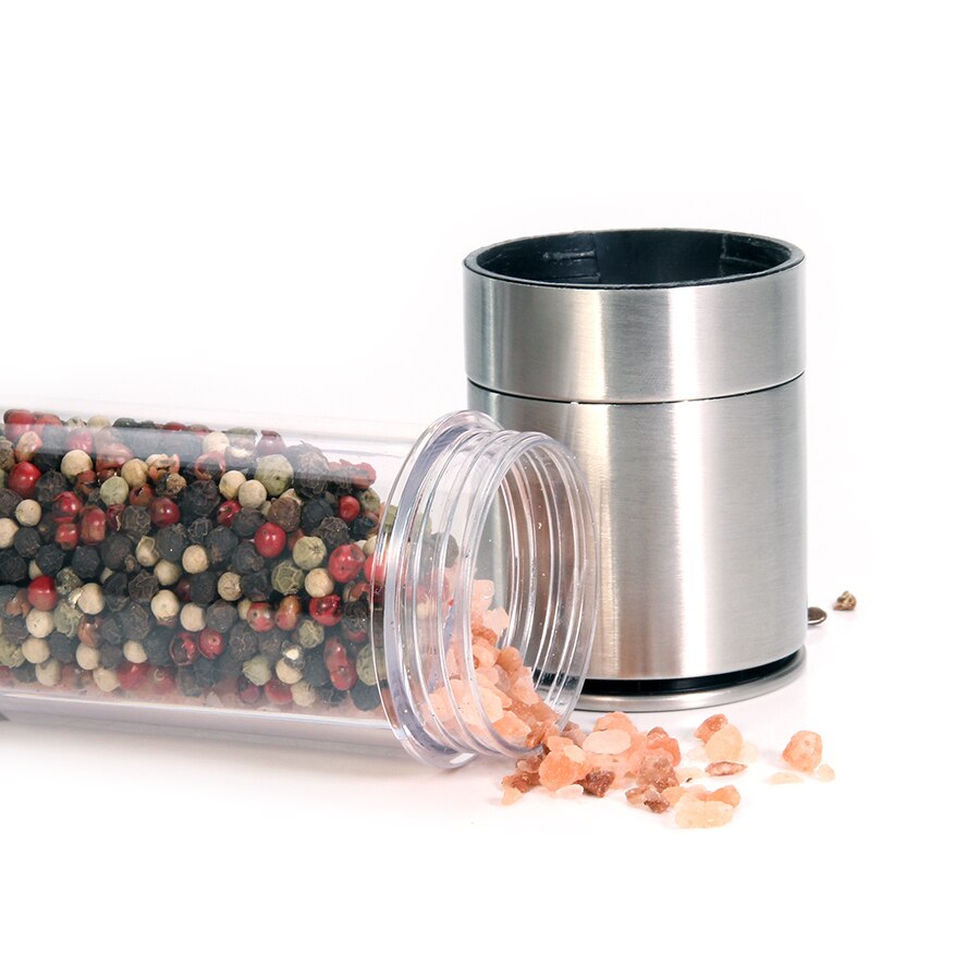 Pack De 2 Moulins à épices Dans Des Bouteilles En Verre, Moulin à Poivre Et Sel Manuel, Salieres Et Poivrieres En Acier Inoxydable, Broyeur En Céramique Réglable, Pour Moudre Le Poivre, Pepper