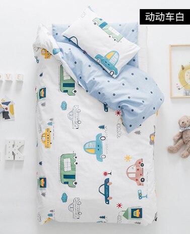 3 Stuks Baby Beddengoed Set Leuke Dier Katoen Wieg Beddengoed Kit Cartoon Omvat Kussensloop Laken Dekbedovertrek Zonder filler