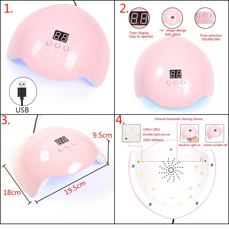 Nouvelle perceuse à ongles électrique sèche-lampe à LED UV avec 12 pièces Kit de vernis à ongles Gel tremper ensemble d'outils de manucure