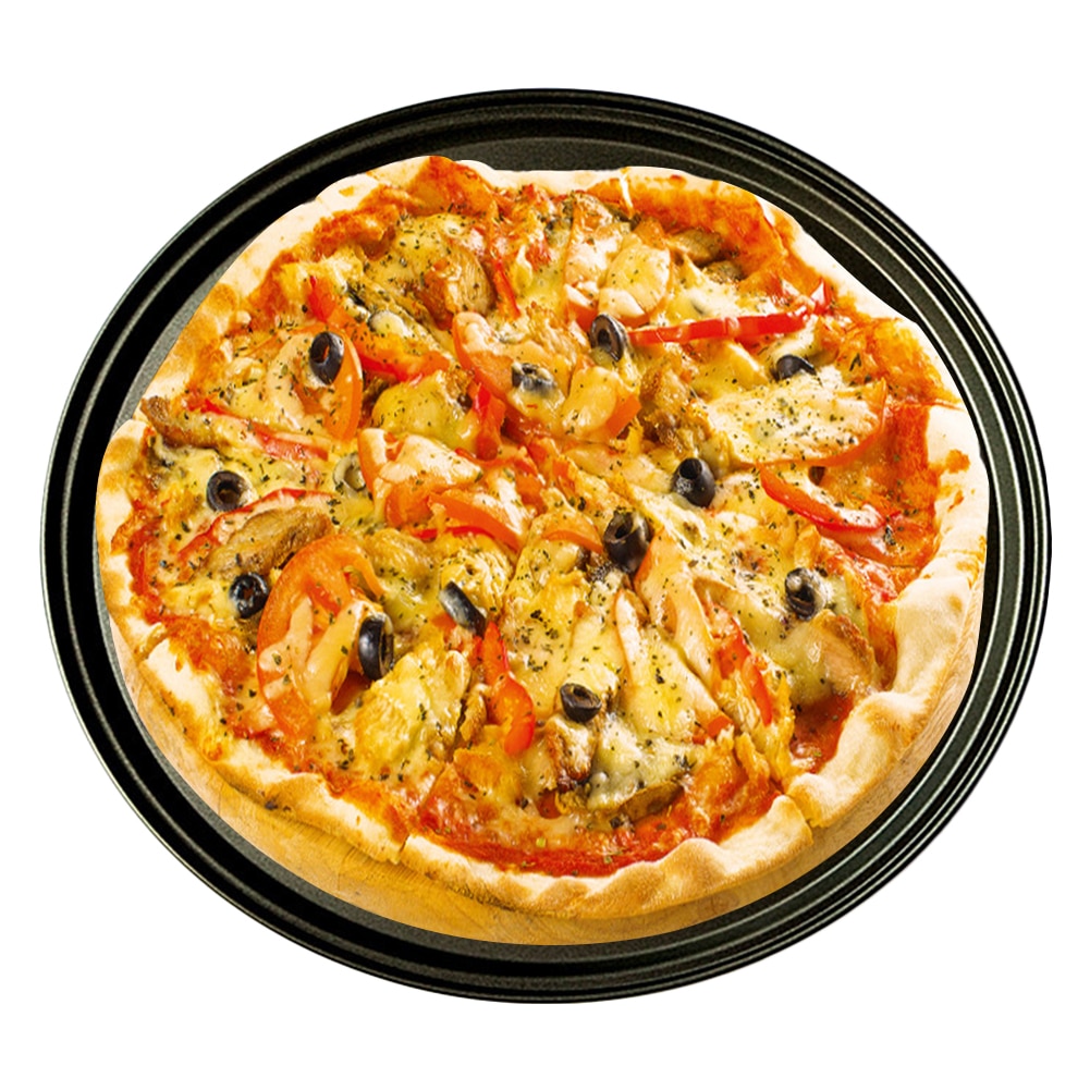 26/28/32cm Carbon Steel Non-stick Pizza Stones Pizza Pan Pizza Baking Pan Tray Mesh Tray Plate Dishes Bakeware Baking Tools