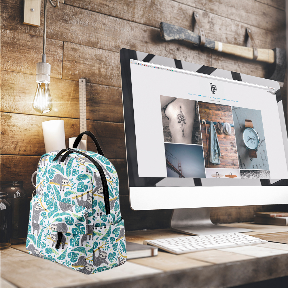 Deanfun Mini sac à dos 3D imprimé paresseux sac à bandoulière mignon Shopping sac à dos femmes petits sacs pour adolescentes DMNSB-6