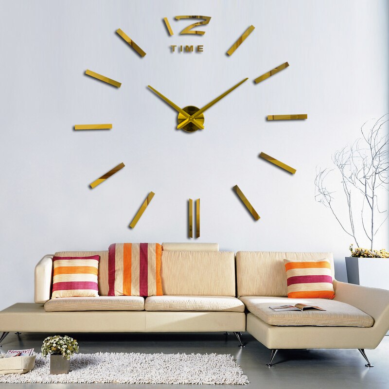 3d Real groß wanduhr eilte spiegel Zauberstab aufkleber diy wohnzimmer Heimat Dekor uhren Quarz wanduhren