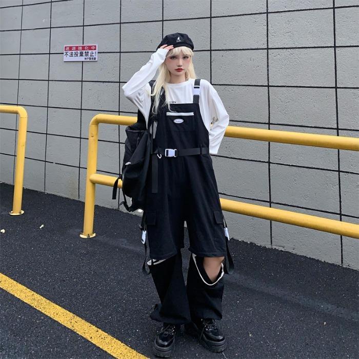Vintage Washed Jumpsuit with Pockets - Trendy & Chic main image 1